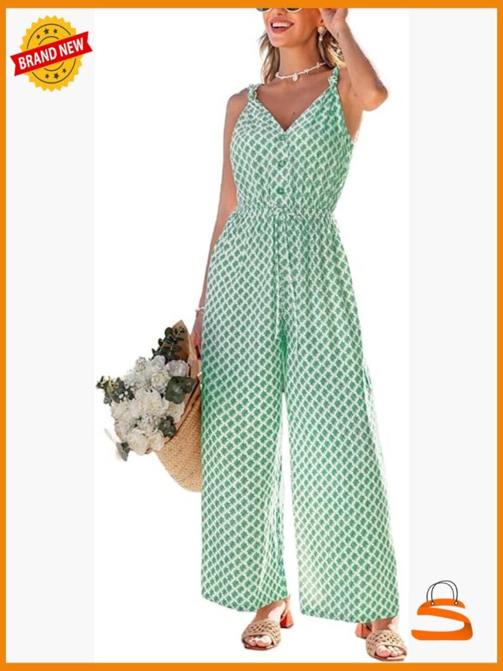 Casual Sleeveless Jumpsuit Wide Leg V-Neck One Piece Romper